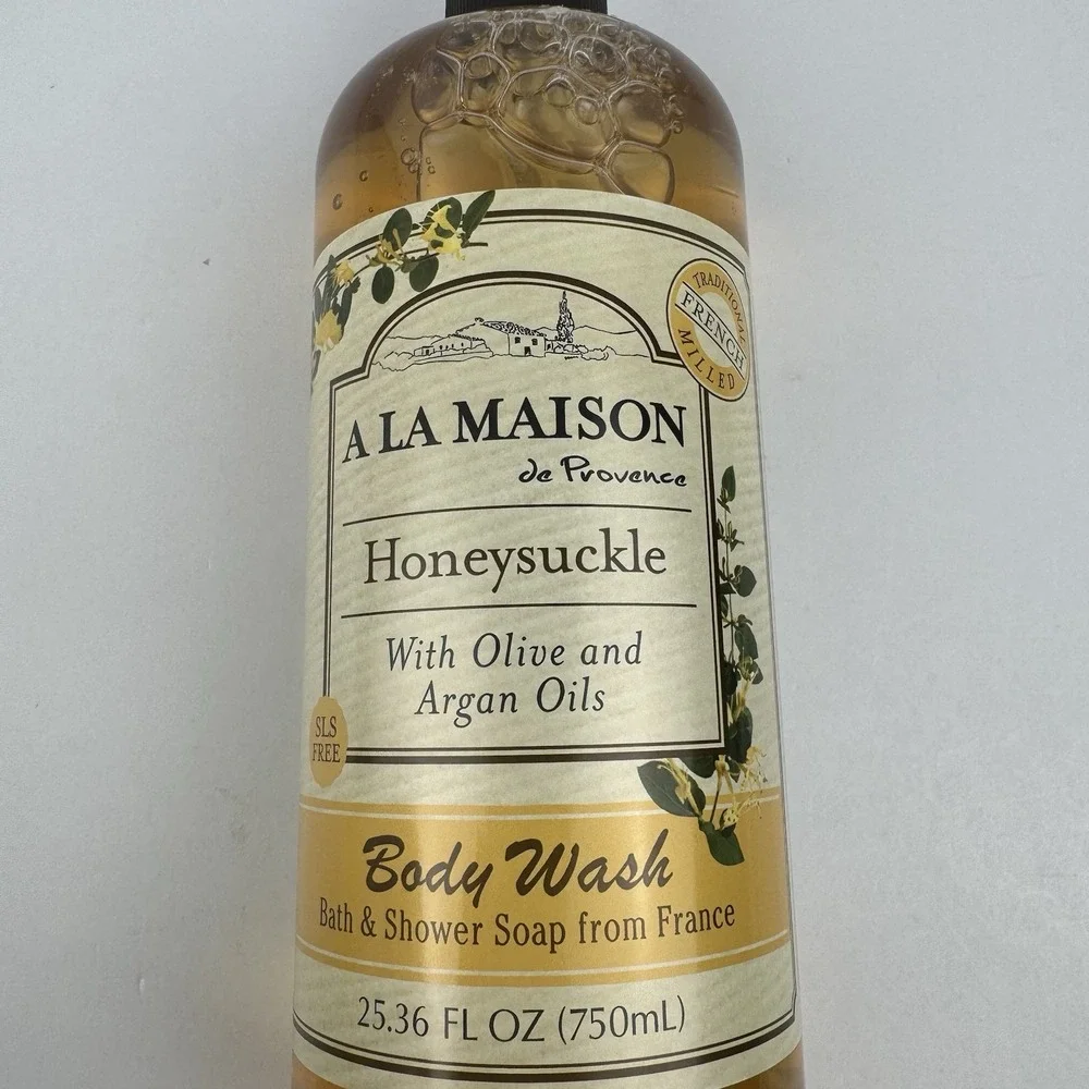 A La Maison Honeysuckle Body Wash Argan Olive Oils 25.36oz France